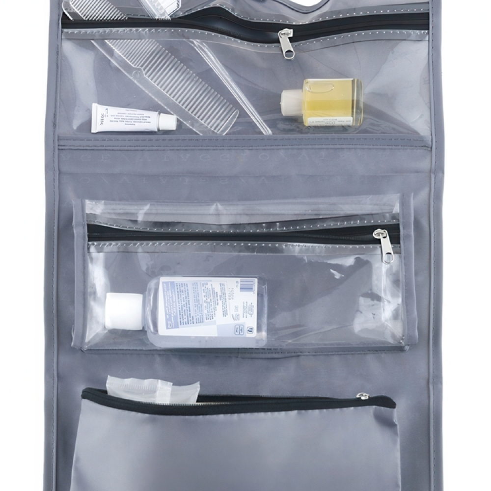 Hängande liten necessär, lätt, TRAVEL - SACCHETTO BEAUTY, 27 x H 39 cm, Grå i gruppen Förvaring / Förvaring på resa / Necessärer hos SmartaSaker.se (41284)