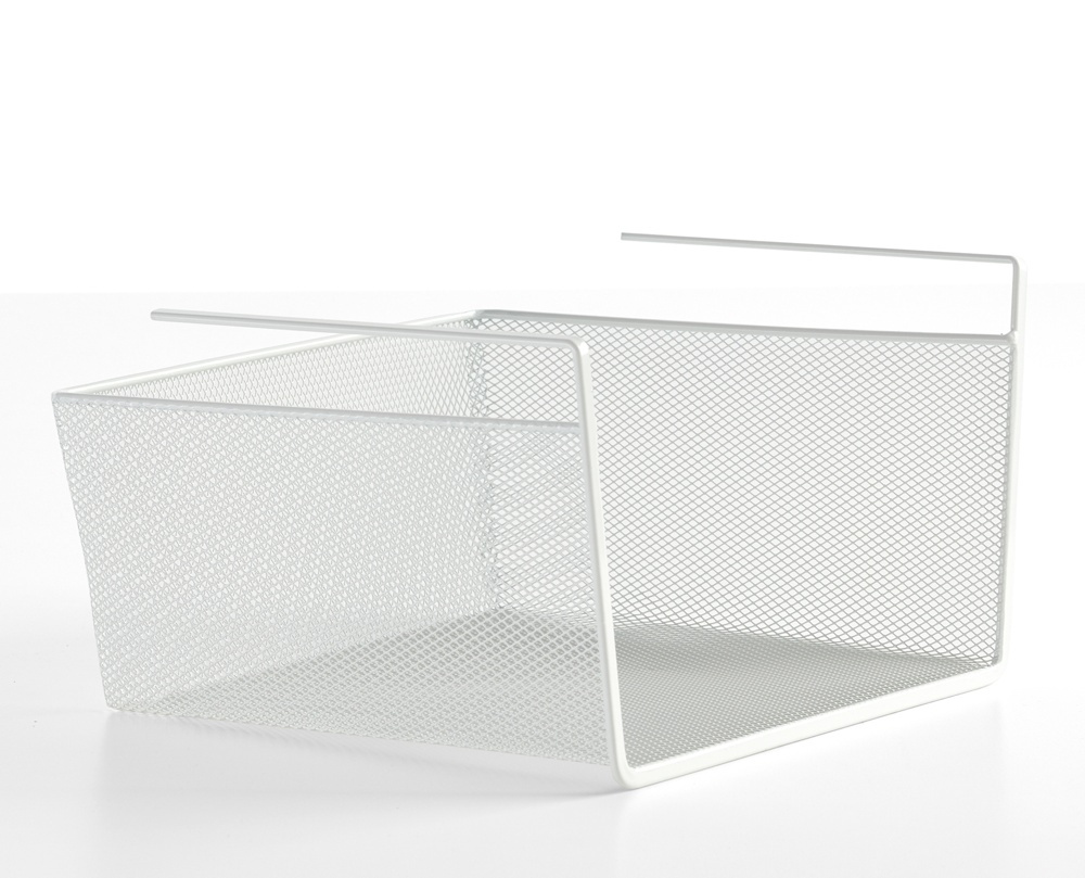 Hängkorg för hylla, extrahylla, CESTA COLGANTE MESH, 30 x 25 x H 15 cm, Vit i gruppen Förvaring / Köksförvaring / Organisera köksskåp / Under hyllan-förvaring hos SmartaSaker.se (41311)
