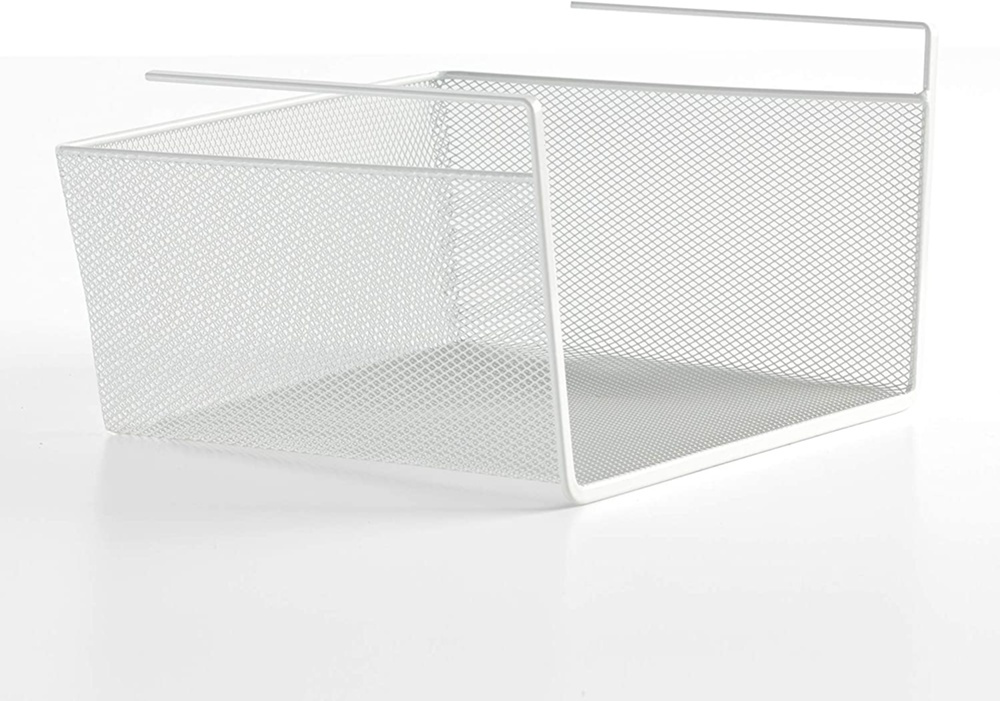 Hängkorg för hylla, extrahylla, CESTA COLGANTE MESH, 30 x 25 x H 15 cm, Vit i gruppen Förvaring / Köksförvaring / Organisera köksskåp / Under hyllan-förvaring hos SmartaSaker.se (41311)