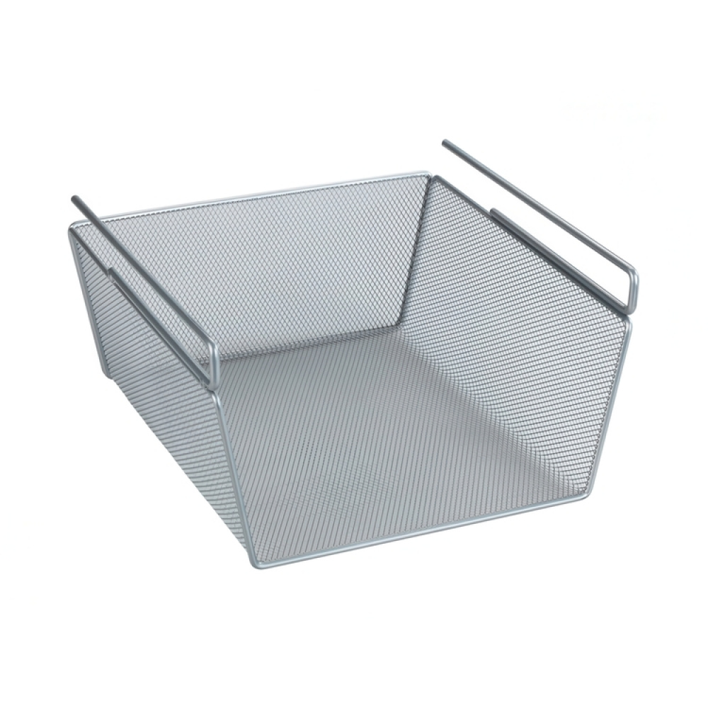 Hängkorg för hylla, MESH HANGING BASKET, 27,5 x 28 x H 15 cm, Silver i gruppen Förvaring / Köksförvaring / Organisera köksskåp / Under diskbänksförvaring hos SmartaSaker.se (41312)