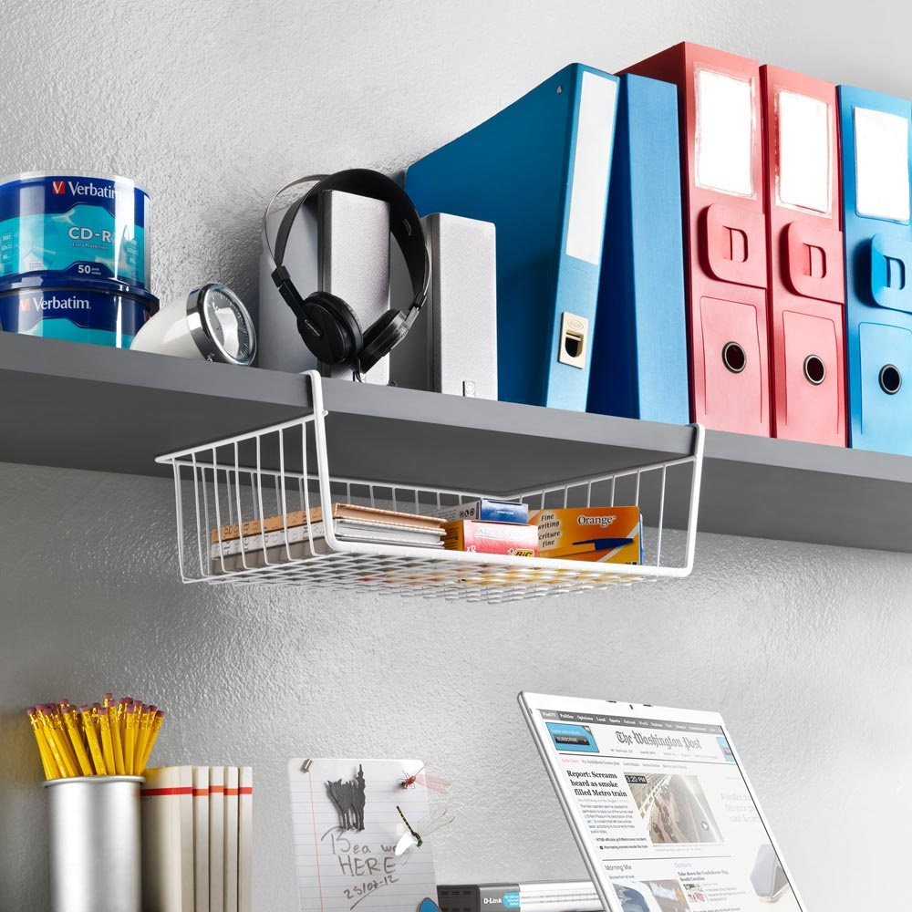 Hängkorg i metall, BABATEX LARGE, 40 x 26 x H 14 cm, Vit i gruppen Förvaring / Köksförvaring / Organisera köksskåp / Under hyllan-förvaring hos SmartaSaker.se (41314)