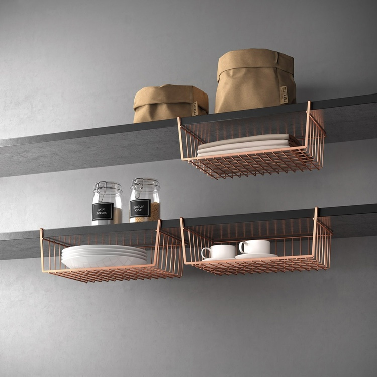 Hängkorg i metall, KANGURO LARGE, 40 x 26 x H 14 cm i gruppen Förvaring / Köksförvaring / Organisera köksskåp / Under hyllan-förvaring hos SmartaSaker.se (41317)