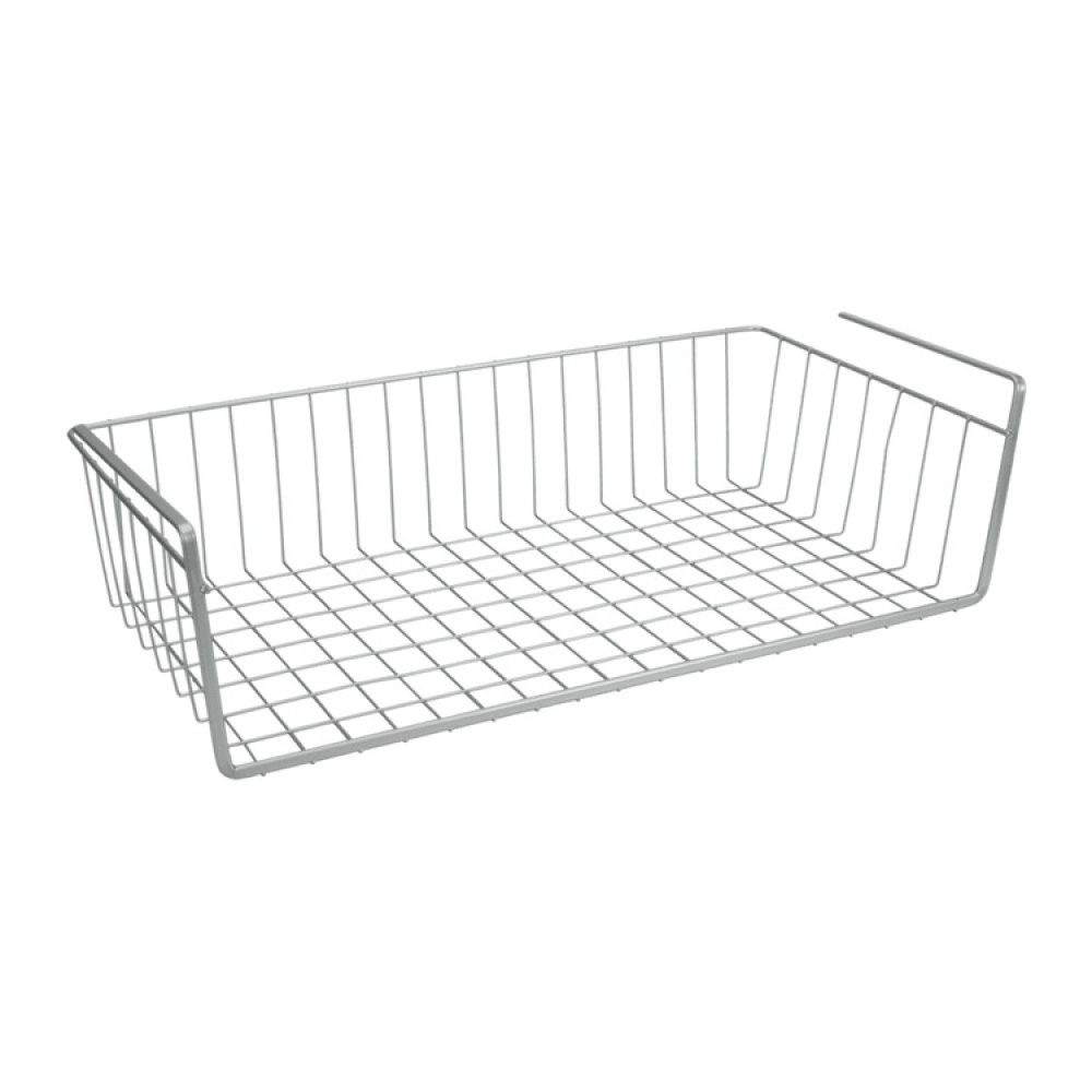 Hängkorg i metall, KANGURO XL, 50 x 26 x H 14 cm, Silver i gruppen Förvaring / Köksförvaring / Organisera köksskåp / Under hyllan-förvaring hos SmartaSaker.se (41318)