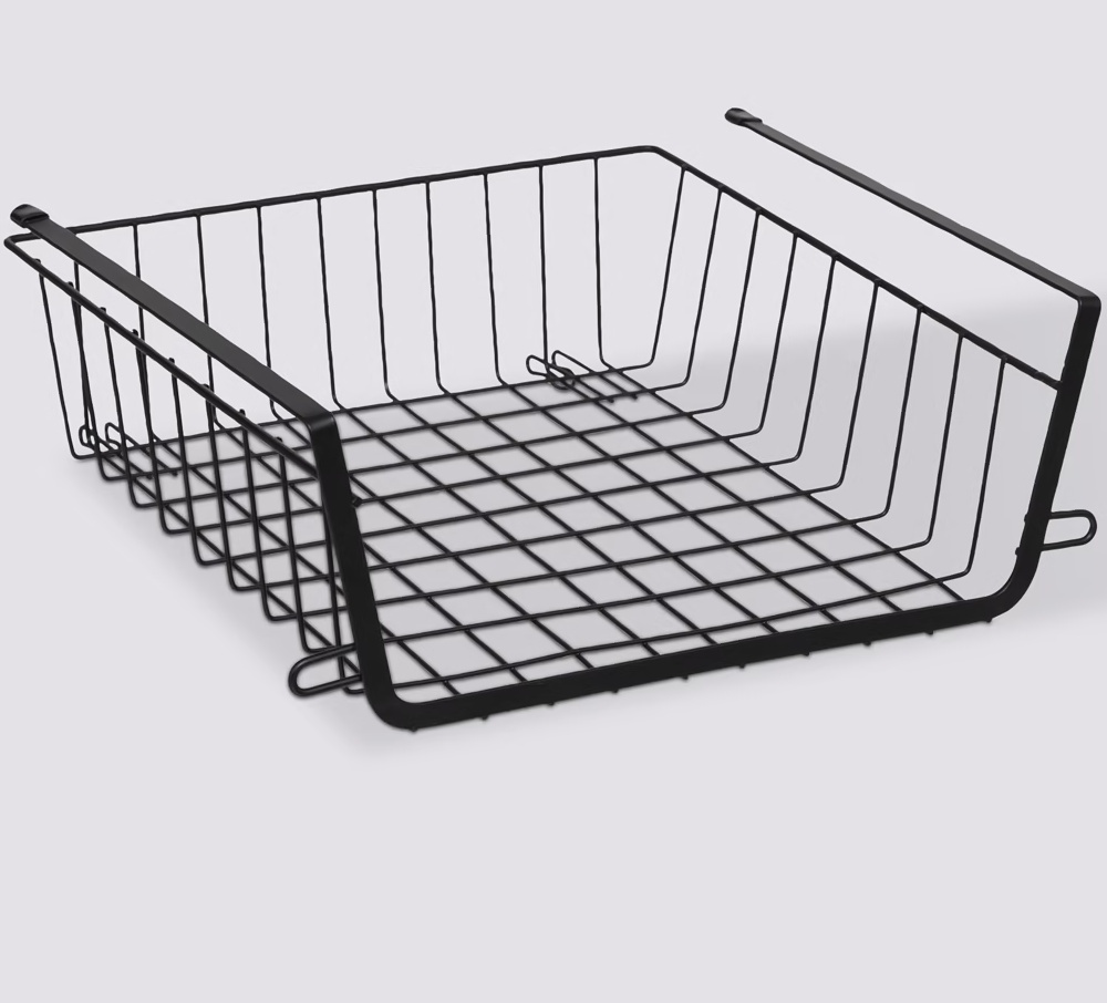 Hängkorg, Stapelbar, ÉTAGÈRE À SUSPENDRE, 31,5 x 31 x H 12 cm, Svart i gruppen Förvaring / Köksförvaring / Organisera köksskåp / Under hyllan-förvaring hos SmartaSaker.se (41322)