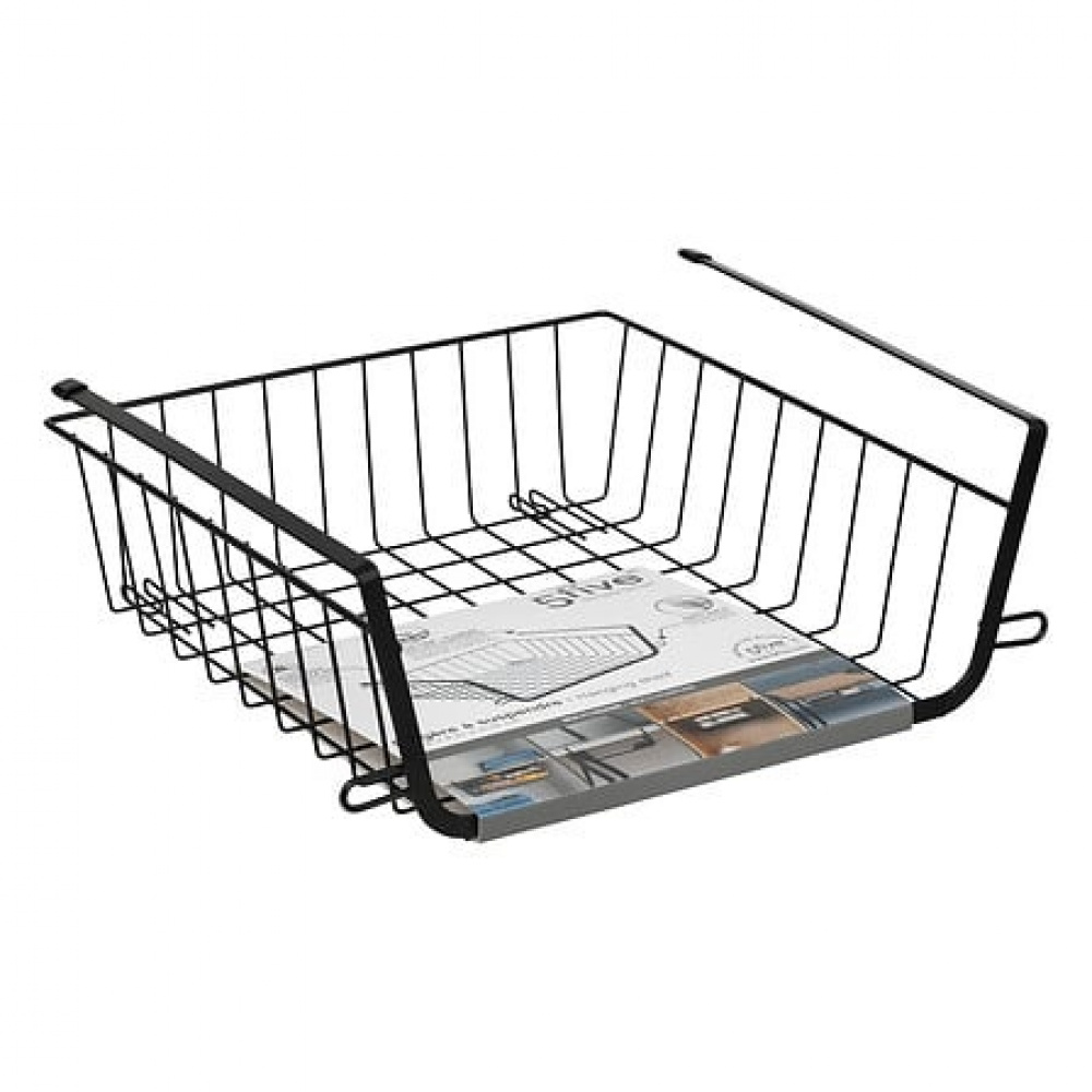 Hängkorg, Stapelbar, ÉTAGÈRE À SUSPENDRE, 31,5 x 31 x H 12 cm, Svart i gruppen Förvaring / Köksförvaring / Organisera köksskåp / Under hyllan-förvaring hos SmartaSaker.se (41322)