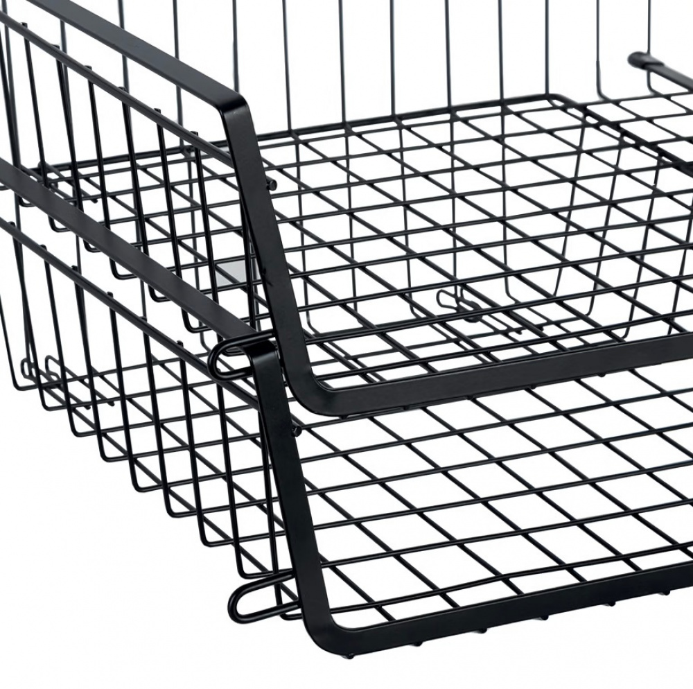 Hängkorg, Stapelbar, ÉTAGÈRE À SUSPENDRE, 31,5 x 31 x H 12 cm, Svart i gruppen Förvaring / Köksförvaring / Organisera köksskåp / Under hyllan-förvaring hos SmartaSaker.se (41322)