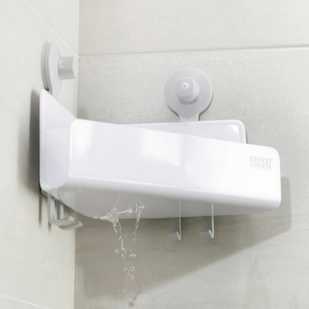 Hörnduschkorg med Spegel, EASY STORE CORNER, 26.5 x 18 x H 22 cm, Joseph Joseph, Vit i gruppen Förvaring / Badrumsförvaring / Bad- och duschkorgar hos SmartaSaker.se (41325)