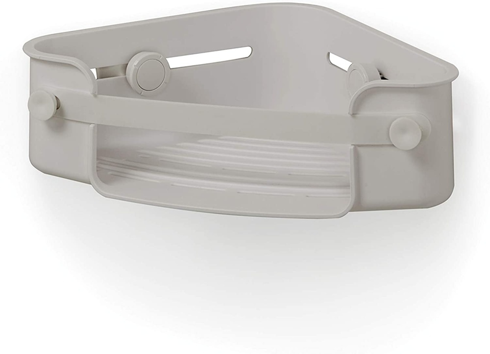 Hörnduschkorg med sugproppar, FLEX GEL-LOCK, 19 x 30 x H 8 cm, Umbra, Grå i gruppen Förvaring / Badrumsförvaring / Bad- och duschkorgar hos SmartaSaker.se (41326)
