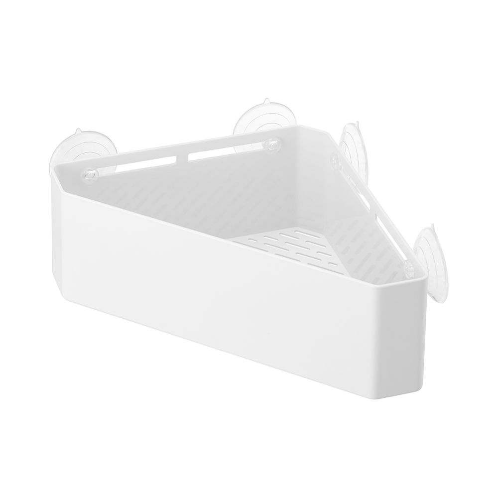 Hörnduschkorg med sugproppar, TOWER CORNER RACK, 22 x 27,5 x H 10 cm, Yamazaki, Vit i gruppen Förvaring / Badrumsförvaring / Bad- och duschkorgar hos SmartaSaker.se (41327)