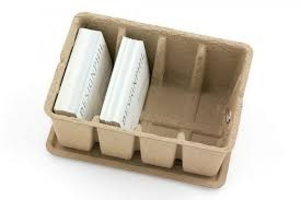 Japansk Ask av återvunnen papp, MIDORI PULP CASE, 12 x 16,7 x H 7 cm, Beige i gruppen Förvaring / Förvaringslådor / Småförvaring hos SmartaSaker.se (41332)