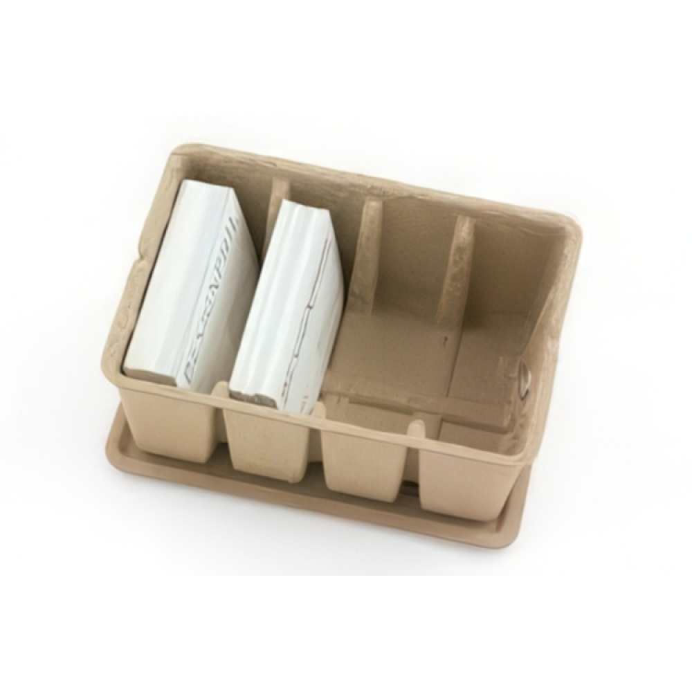 Japansk Ask av återvunnen papp, MIDORI PULP CASE, 12 x 16,7 x H 7 cm, Beige i gruppen Förvaring / Förvaringslådor / Småförvaring / Askar hos SmartaSaker.se (41332)