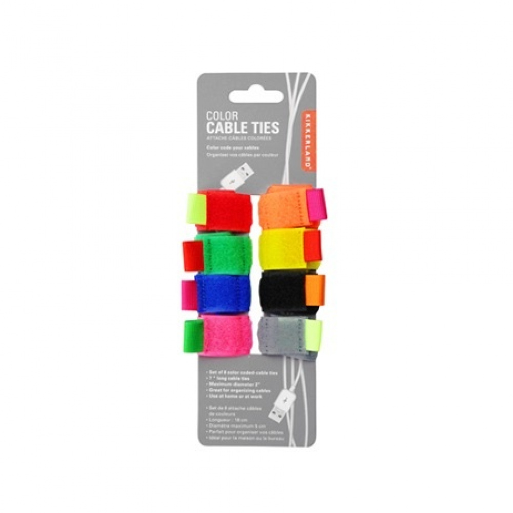 Kabelband för märkning av sladdar, CABLE TIES, 8 st, Kikkerland, Mix i gruppen Förvaring / Kontorsmaterial hos SmartaSaker.se (41335)