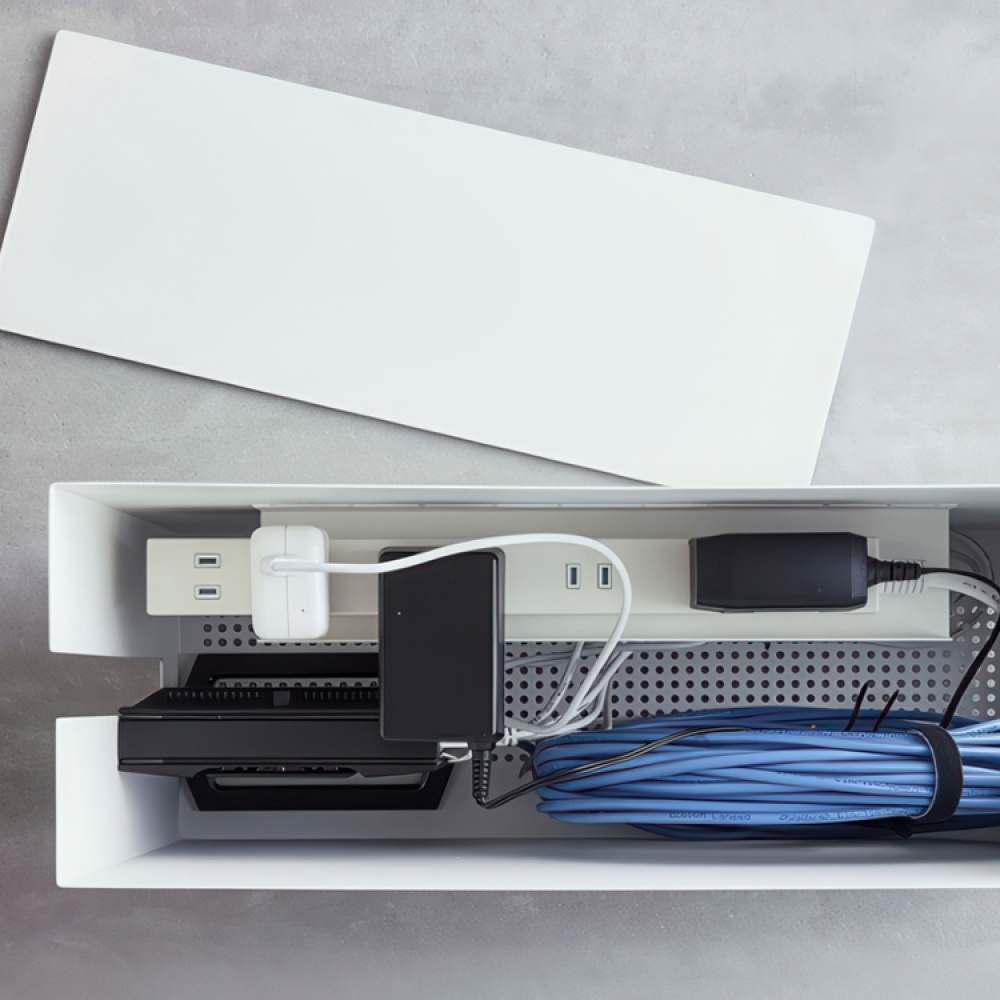 Kabellåda med hjul, TOWER LARGE CABLE BOX, 15 x 40 x H 34,5 cm, Yamazaki i gruppen Förvaring / Förvaringslådor hos SmartaSaker.se (41337)