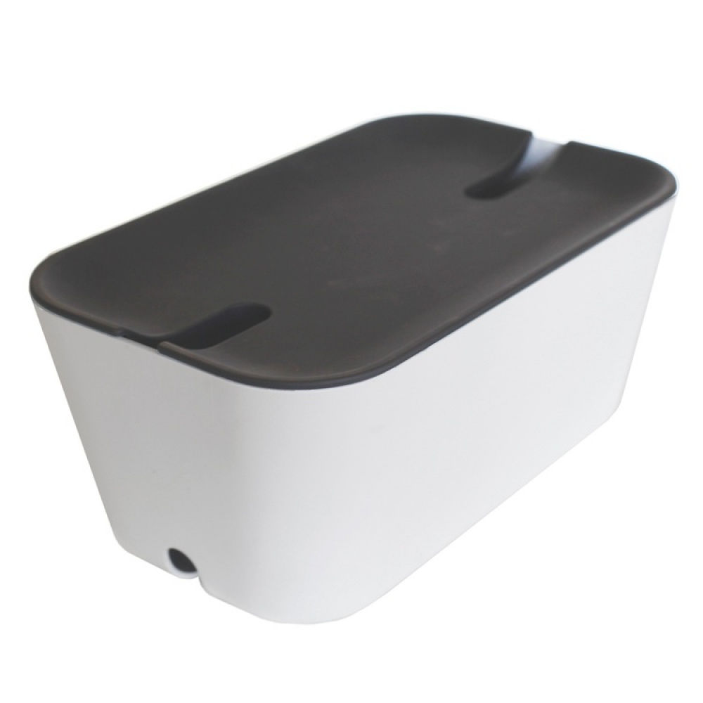 Kabelsamlare, BOSIGN MEDIUM CABLE ORGANISER, 30 x 18 x H 13,5 cm, Vit / Grå i gruppen Förvaring / Förvaringslådor hos SmartaSaker.se (41338)