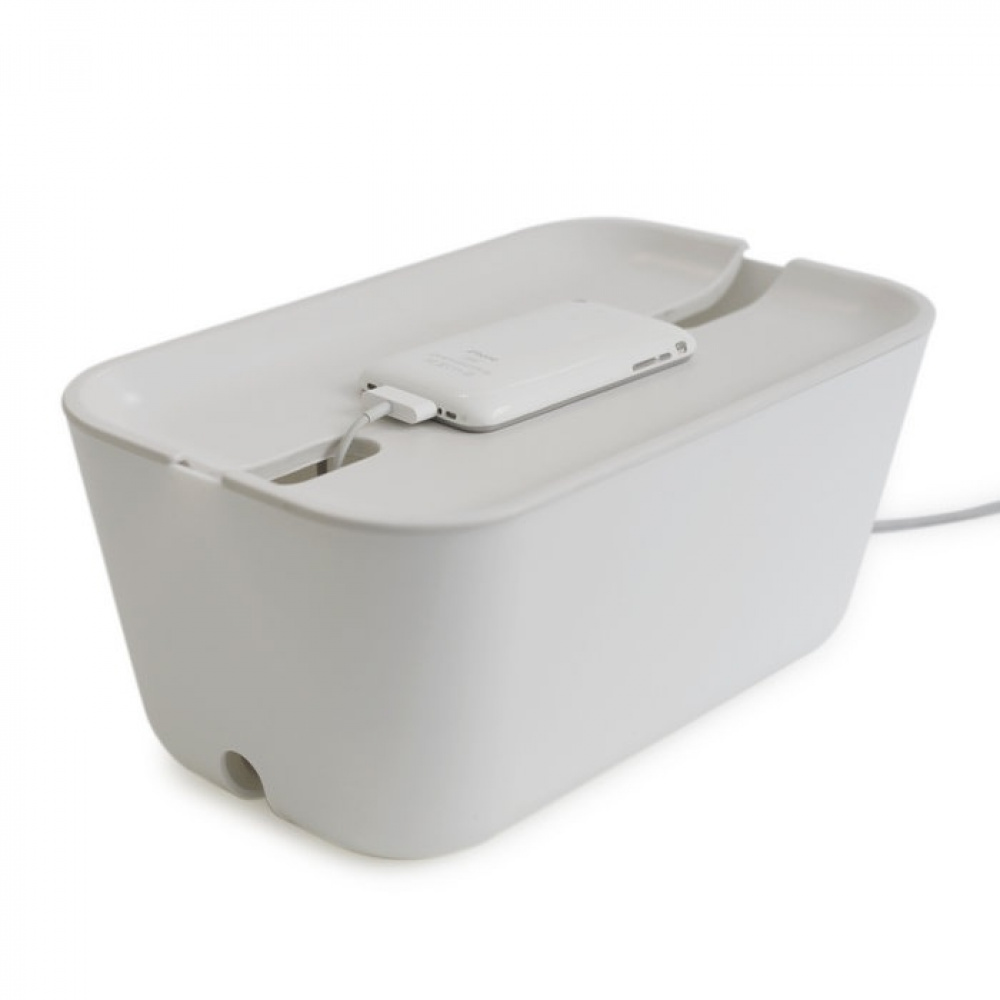 Kabelsamlare, BOSIGN MEDIUM CABLE ORGANISER, 30 x 18 x H 13,5 cm, Vit i gruppen Förvaring / Kontorsmaterial hos SmartaSaker.se (41339)