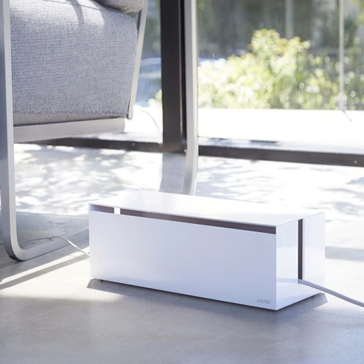 Kabelsamlare, WEB CABLE BOX, 40 x 15,5 x H 14,5 cm, Yamazaki, Vit i gruppen Förvaring / Förvaringslådor hos SmartaSaker.se (41343)