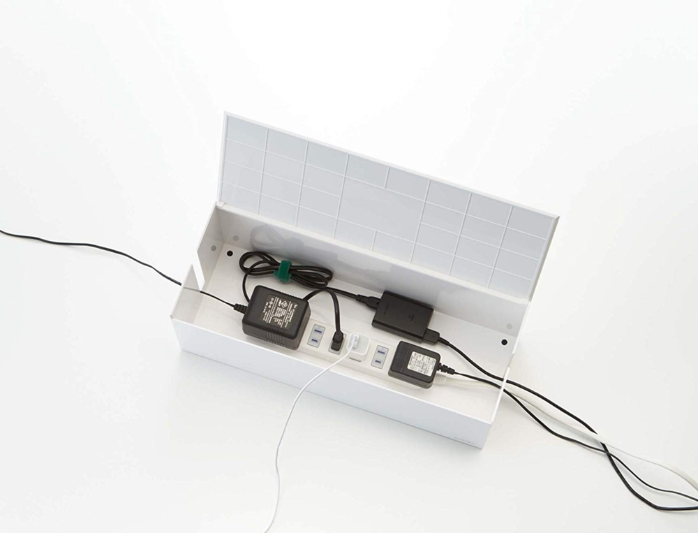 Kabelsamlare, WEB CABLE BOX, 40 x 15,5 x H 14,5 cm, Yamazaki, Vit i gruppen Förvaring / Förvaringslådor hos SmartaSaker.se (41343)