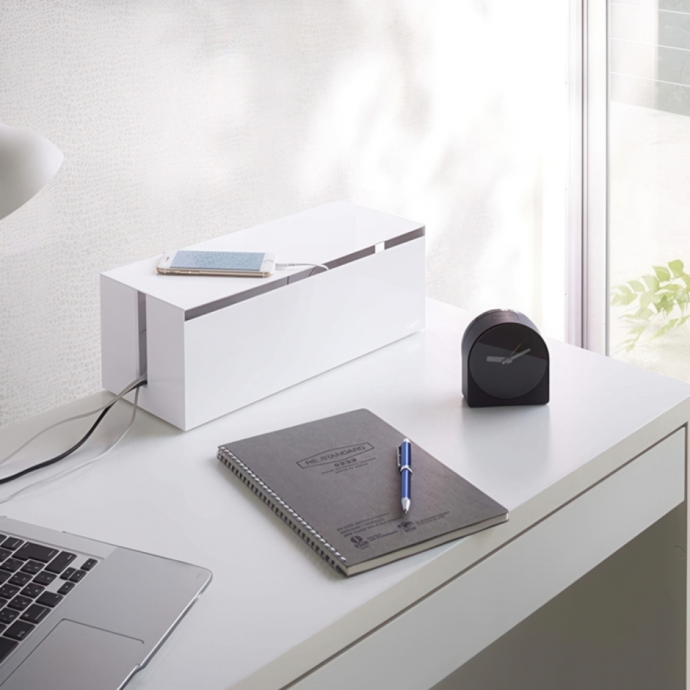 Kabelsamlare, WEB CABLE BOX, 40 x 15,5 x H 14,5 cm, Yamazaki, Vit i gruppen Förvaring / Förvaringslådor hos SmartaSaker.se (41343)