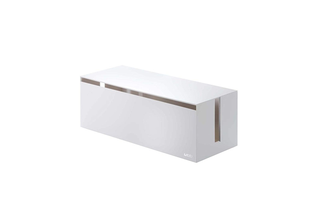 Kabelsamlare, WEB CABLE BOX, 40 x 15,5 x H 14,5 cm, Yamazaki, Vit i gruppen Förvaring / Förvaringslådor hos SmartaSaker.se (41343)