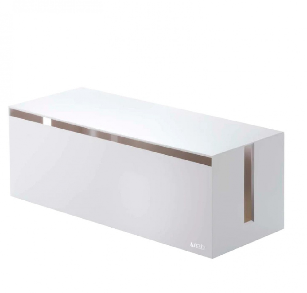 Kabelsamlare, WEB CABLE BOX, 40 x 15,5 x H 14,5 cm, Yamazaki, Vit i gruppen Förvaring / Förvaringslådor hos SmartaSaker.se (41343)