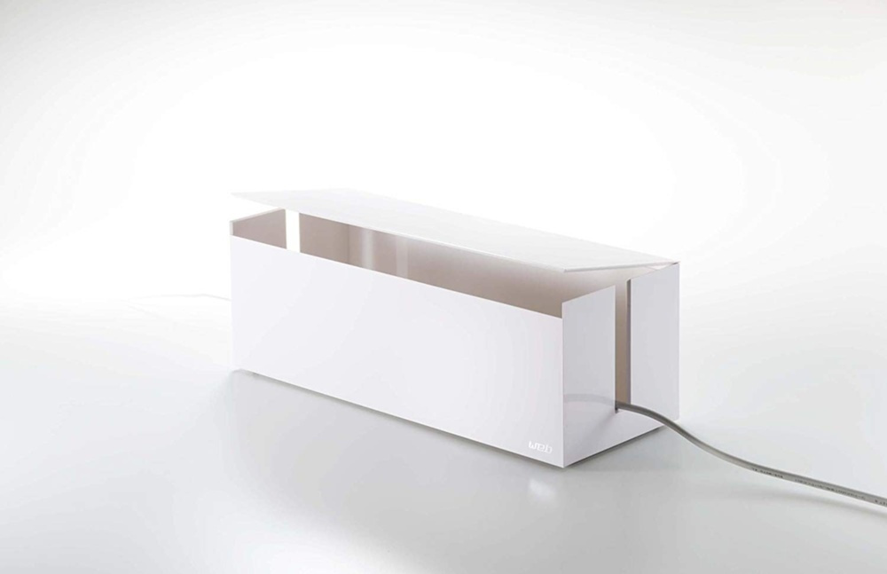 Kabelsamlare, WEB CABLE BOX, 40 x 15,5 x H 14,5 cm, Yamazaki, Vit i gruppen Förvaring / Förvaringslådor hos SmartaSaker.se (41343)