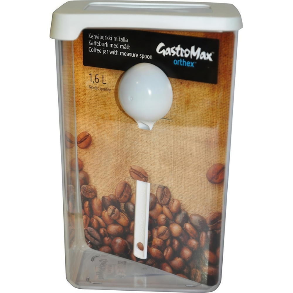 Kaffeburk med Skopa, Lufttät, 1,6 Liter, VISION, Klar / Vit i gruppen Förvaring / Köksförvaring / Förvaringsburkar / SmartStore förvaringsburkar hos SmartaSaker.se (41345)