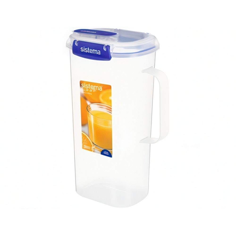 Kanna med lock, 2 Liter, KLIP IT PLUS JUICE, Transparent / Kornblå i gruppen Förvaring / Köksförvaring / Förvaringsburkar / Sistema förvaringsburkar hos SmartaSaker.se (41347)