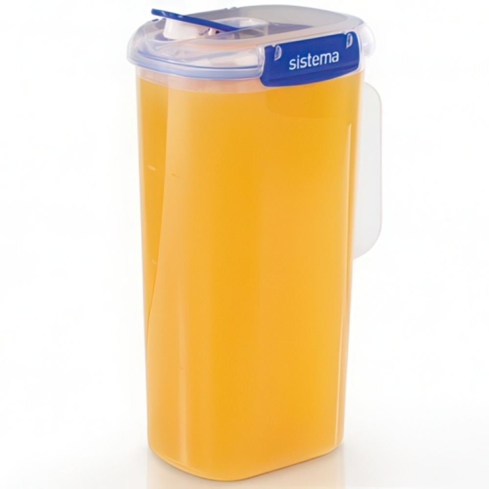 Kanna med lock, 2 Liter, KLIP IT PLUS JUICE, Transparent / Kornblå i gruppen Förvaring / Köksförvaring / Förvaringsburkar / Sistema förvaringsburkar hos SmartaSaker.se (41347)