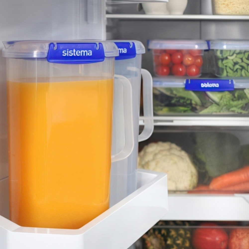 Kanna med lock, 2 Liter, KLIP IT PLUS JUICE, Transparent / Kornblå i gruppen Förvaring / Köksförvaring / Förvaringsburkar / Sistema förvaringsburkar hos SmartaSaker.se (41347)