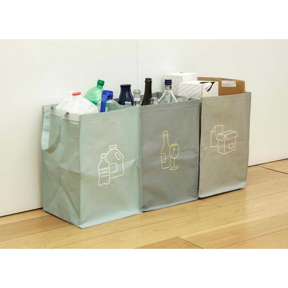 Kassar för källsortering, 3 st, RECYCLING STATION, 3st, 32 x 30 x H 46 cm, Mix i gruppen Förvaring / Städförvaring och sopsortering / Sopsortering hos SmartaSaker.se (41354)