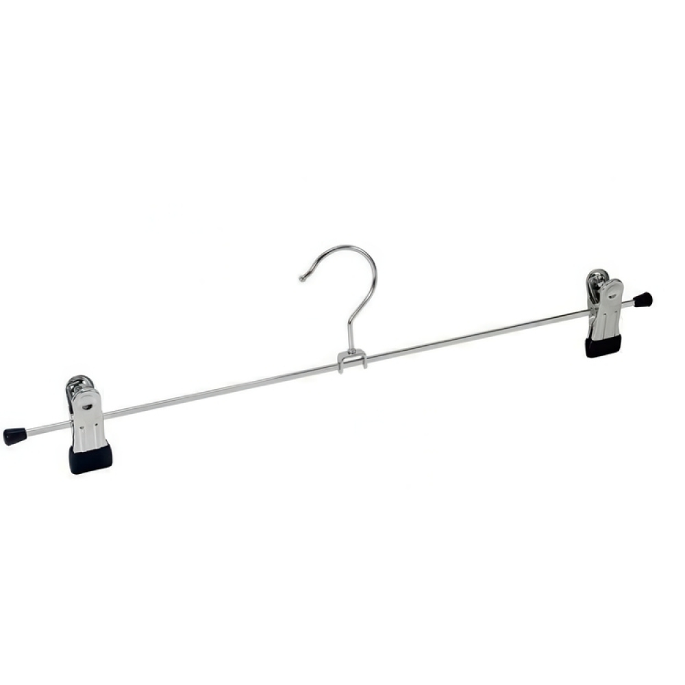 Klassiska galgar för kjol eller byxor, 2 st, BLUE LARGE CLAMP HANGERS, 40 cm, Silver / Blå i gruppen Förvaring / Garderobsförvaring / Galgar och hängare hos SmartaSaker.se (41360)