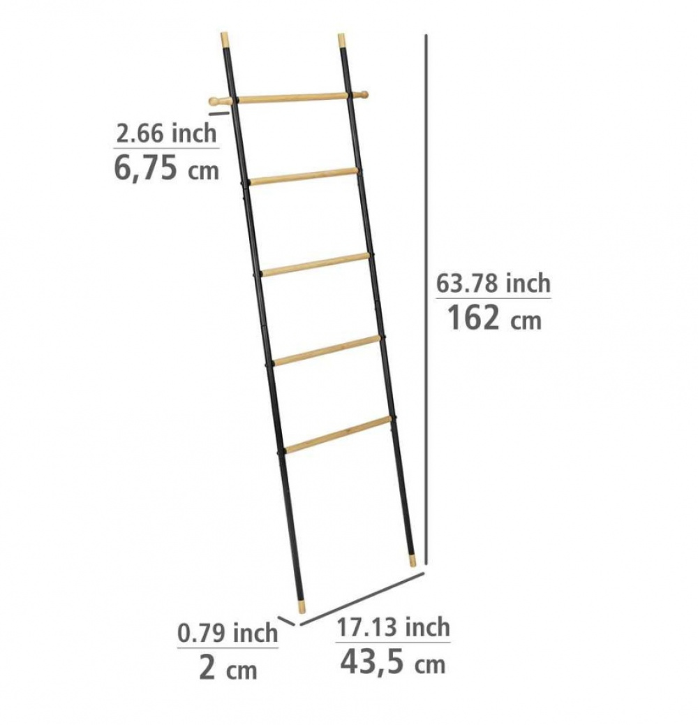 Klädställning att luta mot väggen, LOFT BAMBOO, 57 x H 162 cm, Svart / Natur i gruppen Förvaring / Sovrumsförvaring / Klädställningar hos SmartaSaker.se (41378)