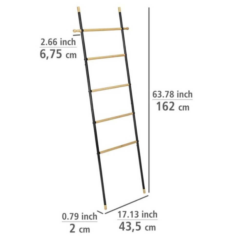 Klädställning att luta mot väggen, LOFT BAMBOO, 57 x H 162 cm, Svart / Natur i gruppen Förvaring / Sovrumsförvaring / Klädställningar hos SmartaSaker.se (41378)