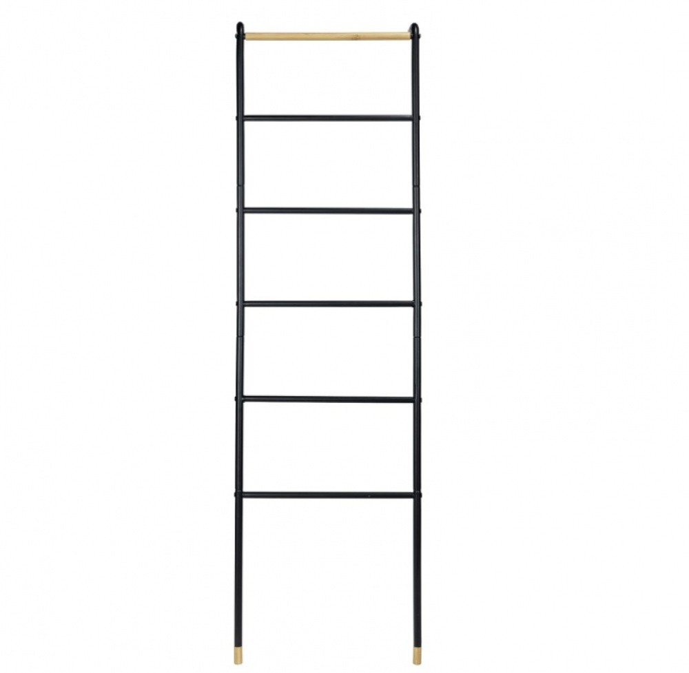 Klädställning att luta mot väggen, LOFT BLACK METAL, 43,5 x H 162 cm, Svart / Natur i gruppen Förvaring / Sovrumsförvaring / Klädställningar hos SmartaSaker.se (41379)