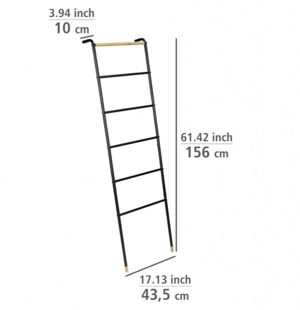 Klädställning att luta mot väggen, LOFT BLACK METAL, 43,5 x H 162 cm, Svart / Natur i gruppen Förvaring / Sovrumsförvaring / Klädställningar hos SmartaSaker.se (41379)