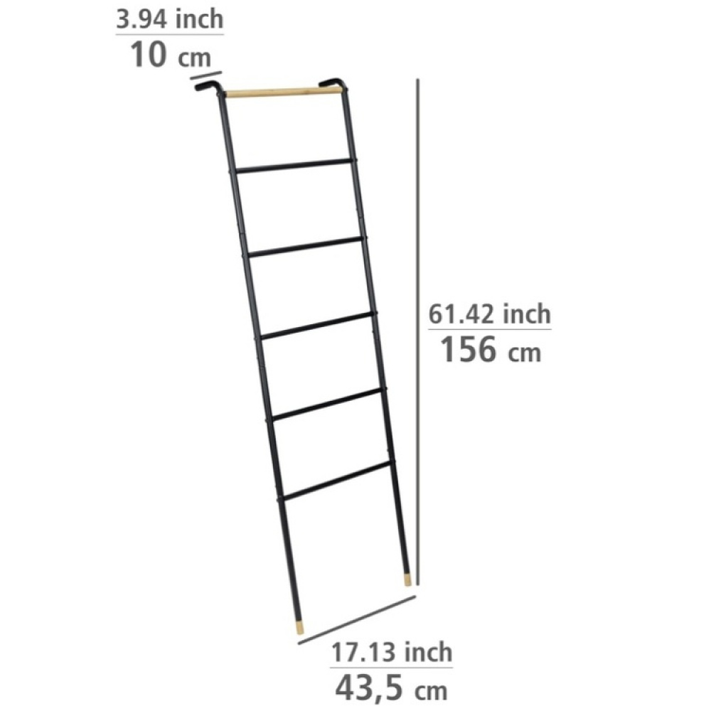 Klädställning att luta mot väggen, LOFT BLACK METAL, 43,5 x H 162 cm, Svart / Natur i gruppen Förvaring / Sovrumsförvaring / Klädställningar hos SmartaSaker.se (41379)
