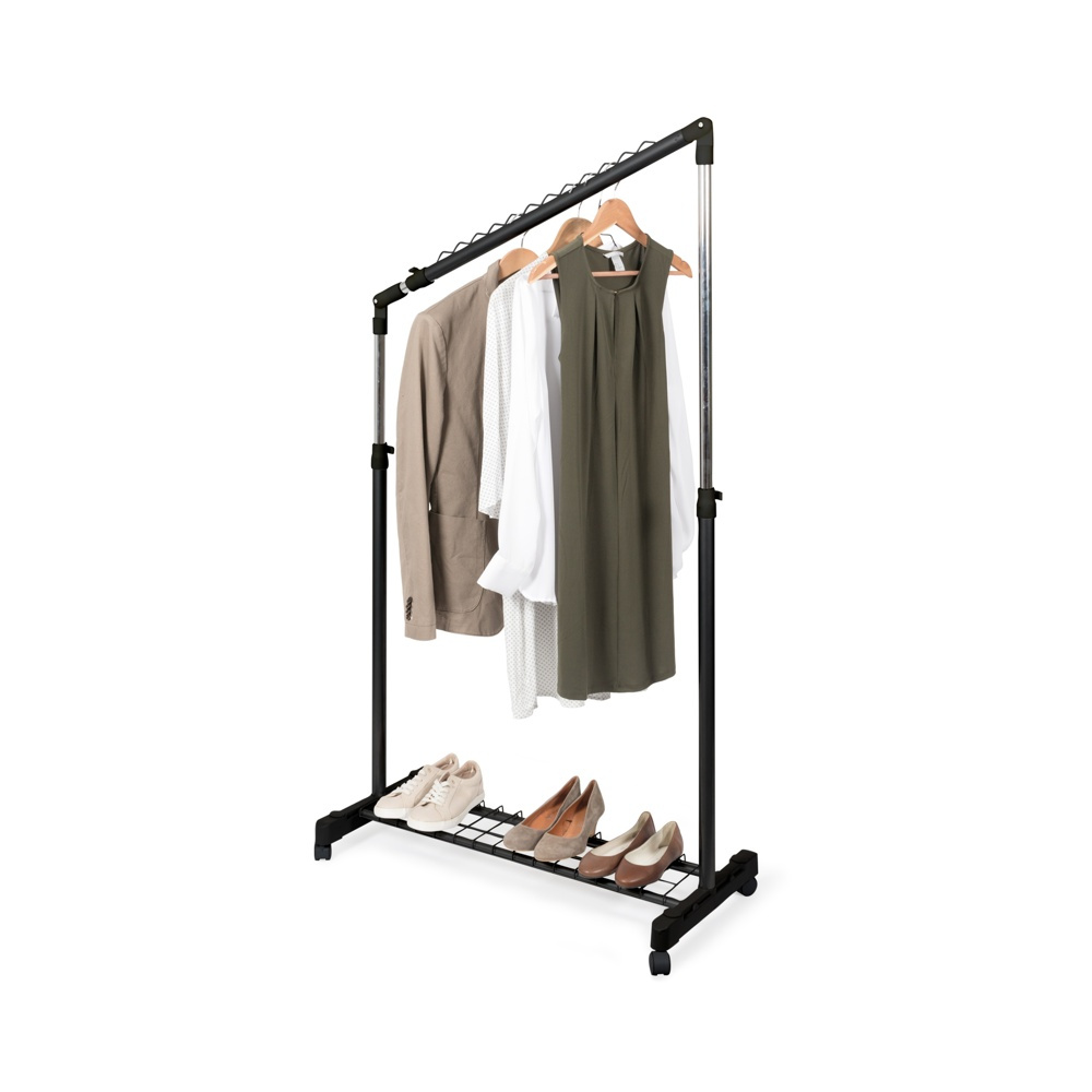 Klädställning med hjul, Sluttande, UNDER STAIRS, 91,5 x 42 x H 102 - 170 cm, Svart / Silver i gruppen Förvaring / Garderobsförvaring / Klädgarderober hos SmartaSaker.se (41382)