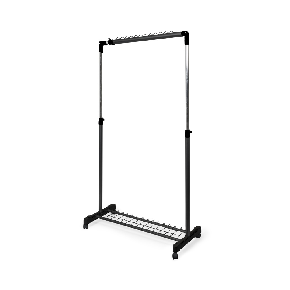 Klädställning med hjul, Sluttande, UNDER STAIRS, 91,5 x 42 x H 102 - 170 cm, Svart / Silver i gruppen Förvaring / Garderobsförvaring / Klädgarderober hos SmartaSaker.se (41382)