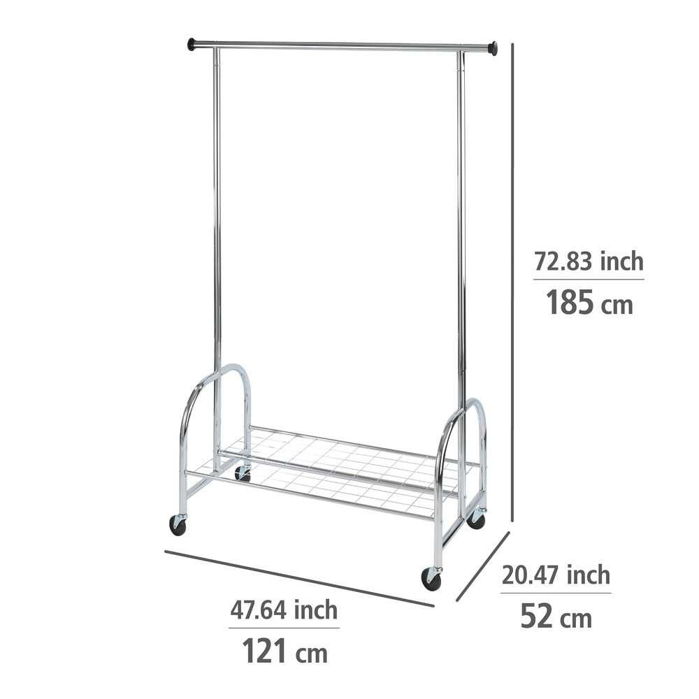 Klädställning med hjul, PROFI, 121 x 52 x H 185 cm, Silver i gruppen Förvaring / Sovrumsförvaring / Klädställningar hos SmartaSaker.se (41383)
