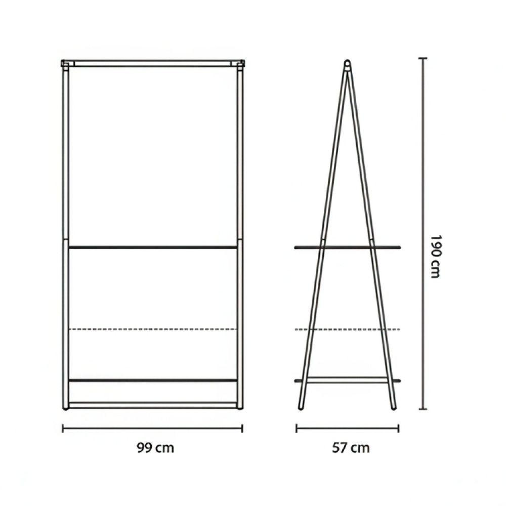 Klädställning med hyllor, BRABANTIA LINN LARGE, 99,5 x 57 x H 190 cm i gruppen Förvaring / Sovrumsförvaring / Klädställningar hos SmartaSaker.se (41384)