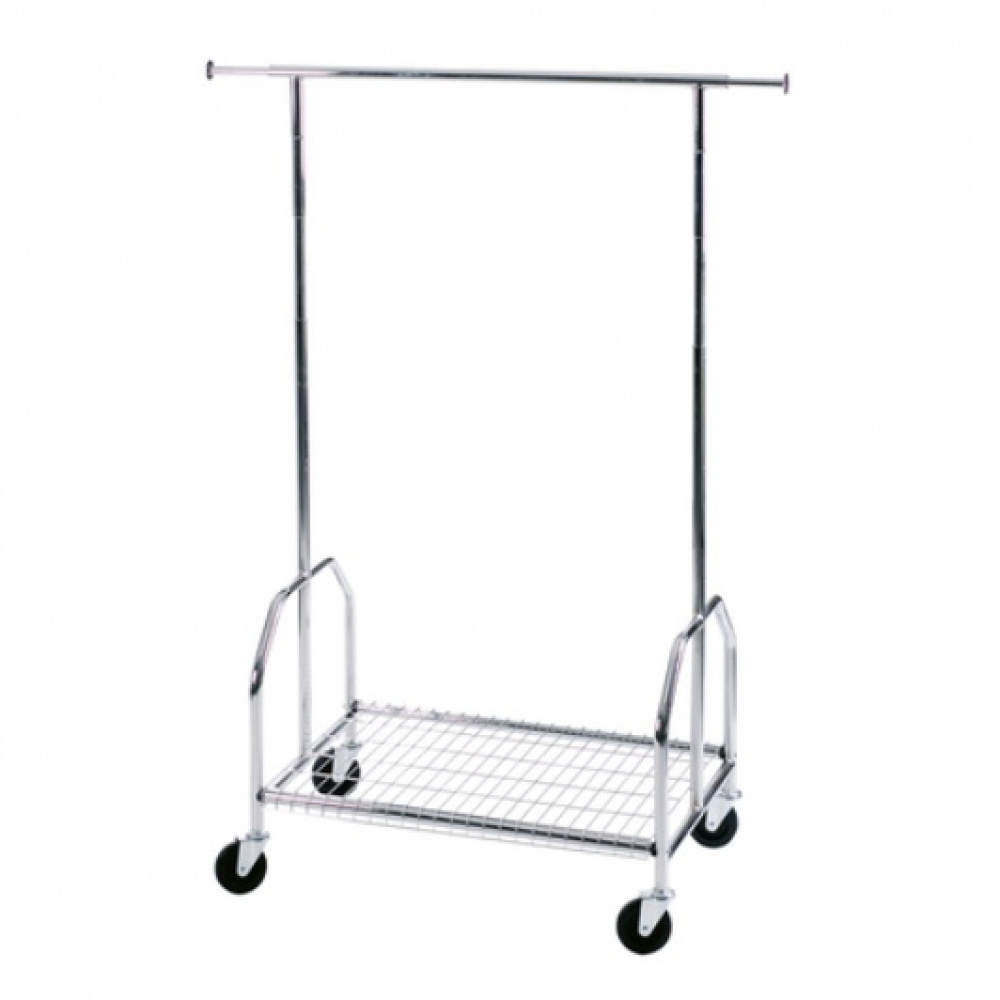 Klädställning med rejäla hjul, ALBERT, 90 x H 130-170 cm, Silver i gruppen Förvaring / Sovrumsförvaring hos SmartaSaker.se (41386)