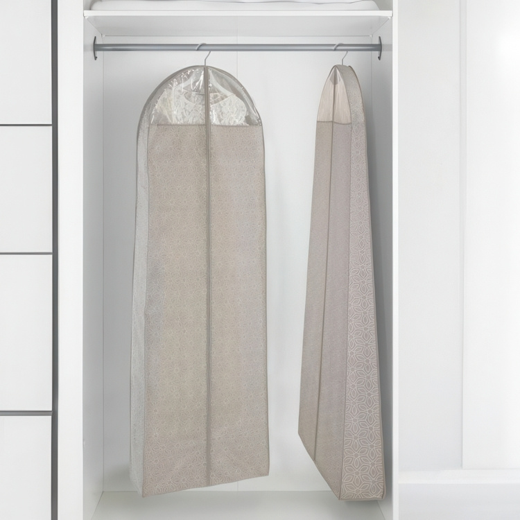 Klädöverdrag för festklänningar, Extra Långt, BALANCE PARTY DRESS, 60 x 20 x H 180 cm, Beige i gruppen Förvaring / Garderobsförvaring / Klädgarderober hos SmartaSaker.se (41398)