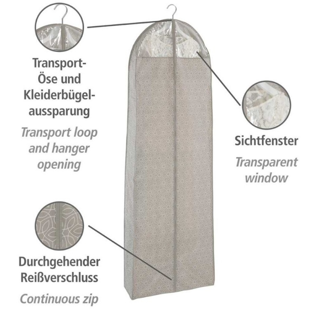 Klädöverdrag för festklänningar, Extra Långt, BALANCE PARTY DRESS, 60 x 20 x H 180 cm, Beige i gruppen Förvaring / Garderobsförvaring / Klädgarderober hos SmartaSaker.se (41398)
