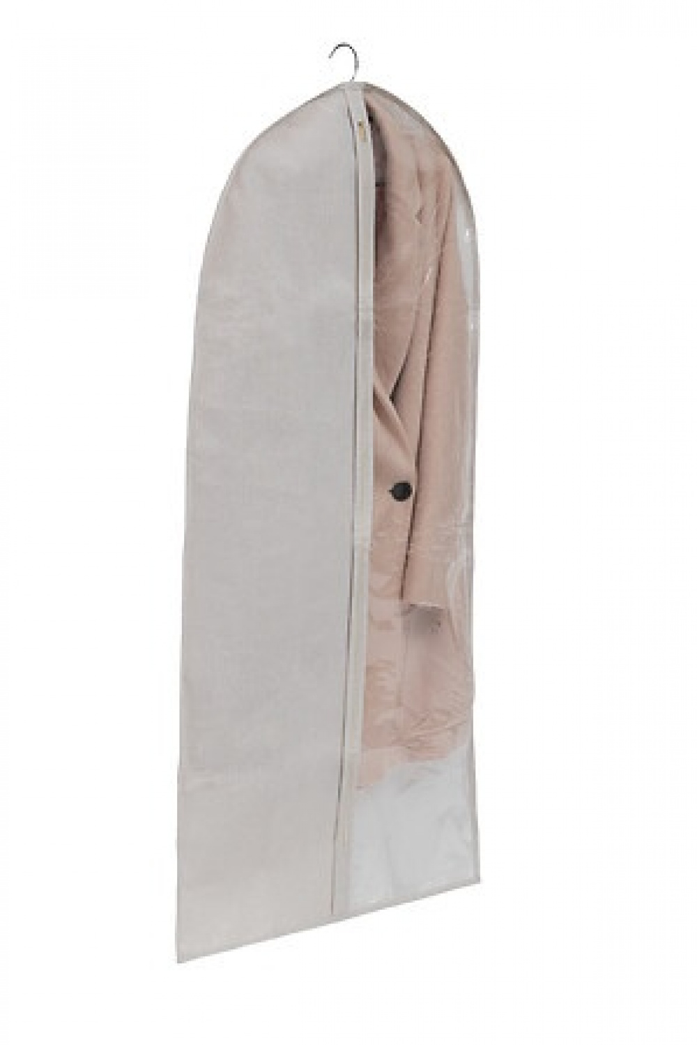 Klädöverdrag med stort fönster, DRESSY CLOTHES COVER, 58 x H 115 cm, Beige /Transparent i gruppen Förvaring / Garderobsförvaring / Klädgarderober hos SmartaSaker.se (41400)