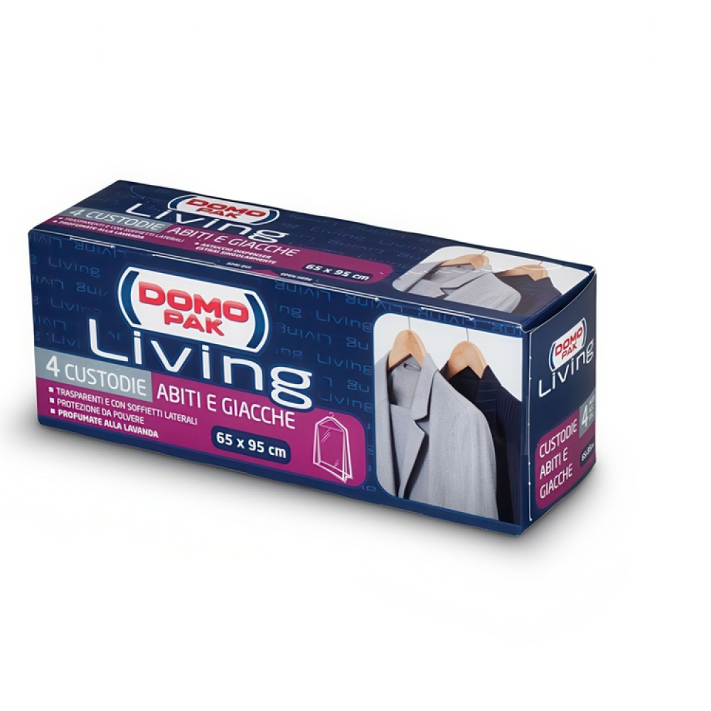 Klädöverdrag, kort, genomskinlig plast, Lavendeldoft, 4 st på rulle, LIVING, 65 x H 95 cm, Klar i gruppen Förvaring / Garderobsförvaring / Klädgarderober hos SmartaSaker.se (41418)