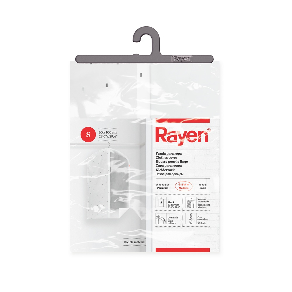 Klädöverdrag, Kort, RAIN, 60 x 5 x H 100 cm, Transparent / Vit i gruppen Förvaring / Garderobsförvaring / Klädgarderober hos SmartaSaker.se (41423)