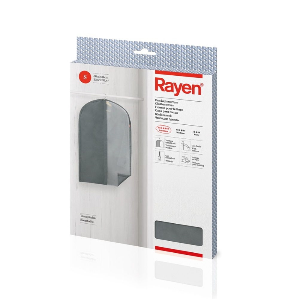 Klädöverdrag, Kort, RAYEN PREMIUM, 60 x 5 x H 100 cm, Mörkgrå i gruppen Förvaring / Garderobsförvaring / Klädgarderober hos SmartaSaker.se (41425)