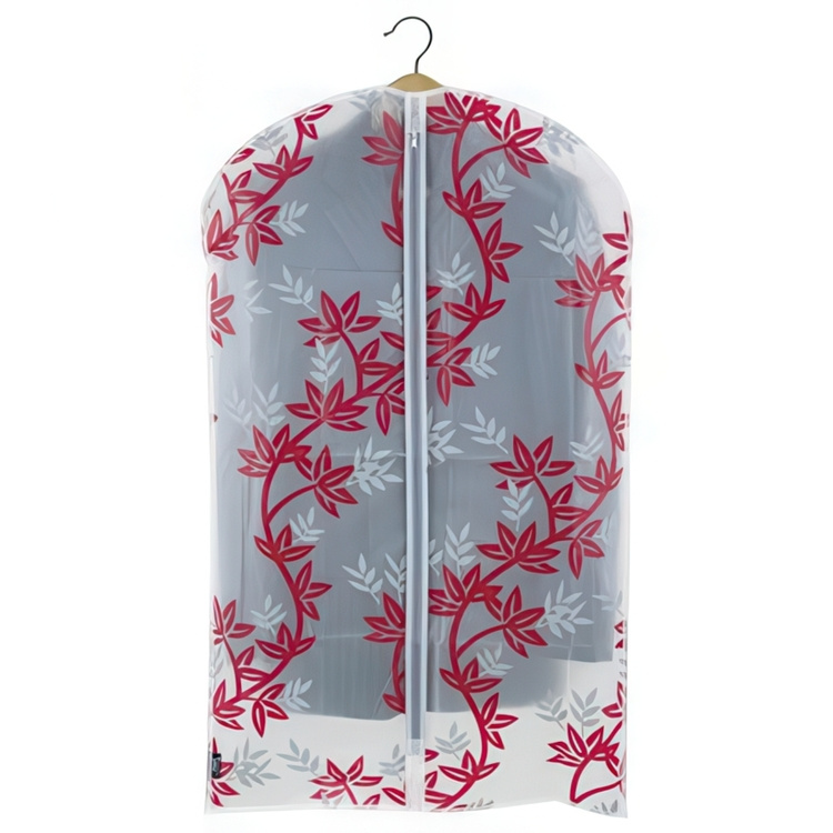 Klädöverdrag, Kort, RED LEAF, 60 x H 100 cm, Vit / Röd i gruppen Förvaring / Garderobsförvaring / Klädgarderober hos SmartaSaker.se (41426)