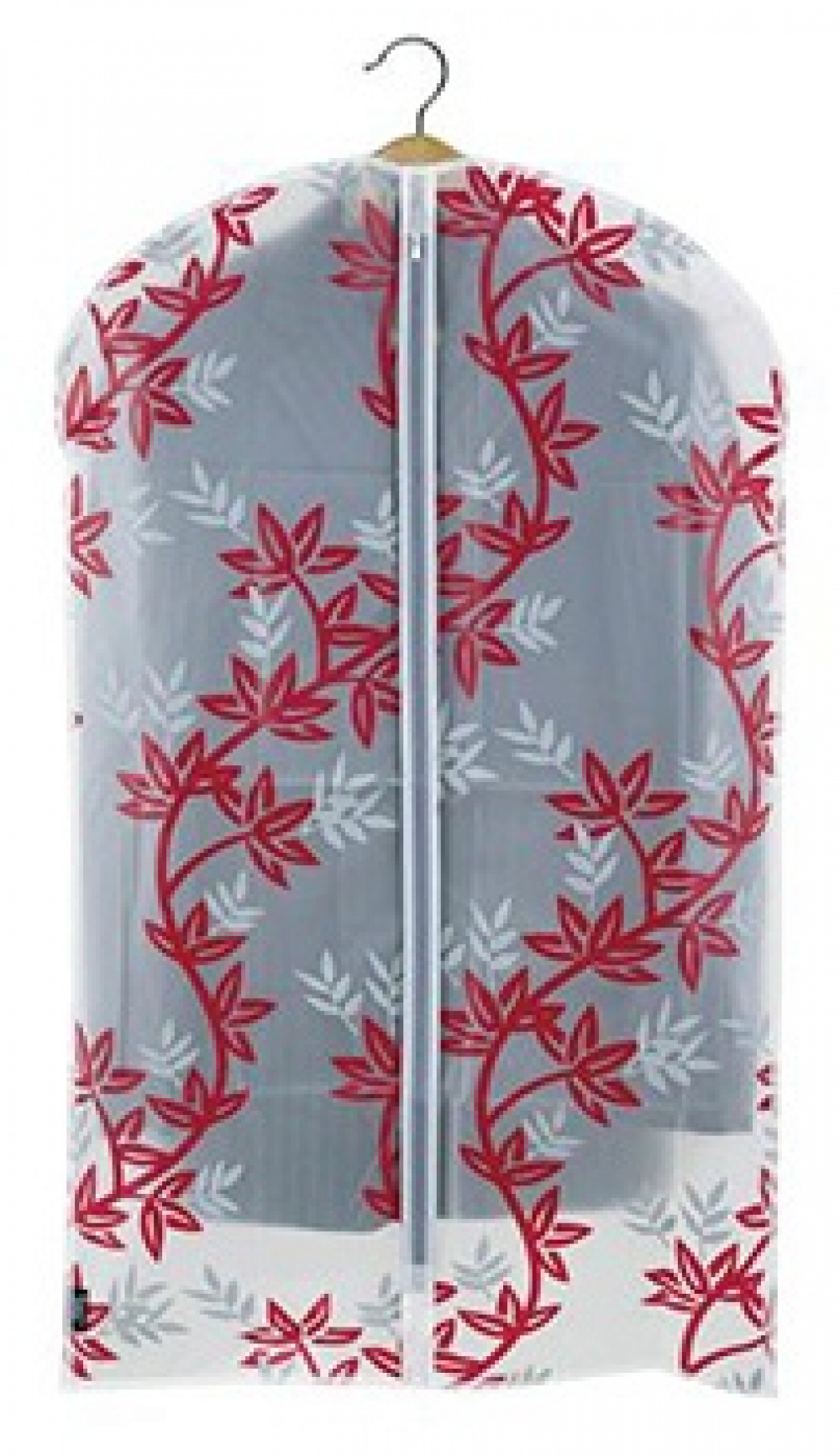 Klädöverdrag, Kort, RED LEAF, 60 x H 100 cm, Vit / Röd i gruppen Förvaring / Garderobsförvaring / Klädgarderober hos SmartaSaker.se (41426)