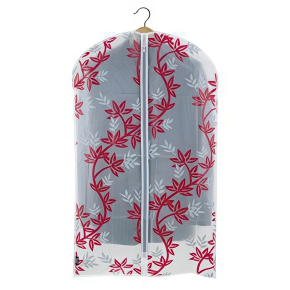 Klädöverdrag, Kort, RED LEAF, 60 x H 100 cm, Vit / Röd i gruppen Förvaring / Garderobsförvaring / Klädgarderober hos SmartaSaker.se (41426)